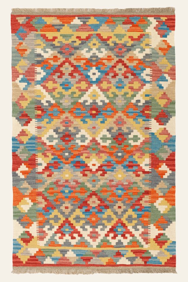 Kelim Teppich Bunt klein, 100 × 157 cm