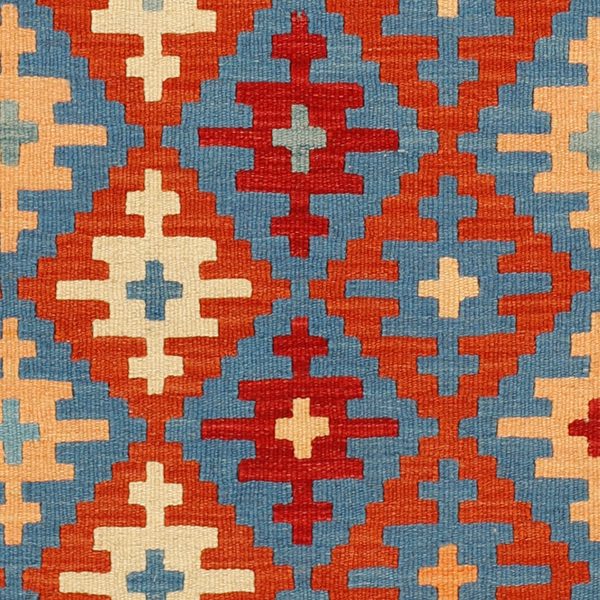 Kilim Rug in Red and Blue, view 6