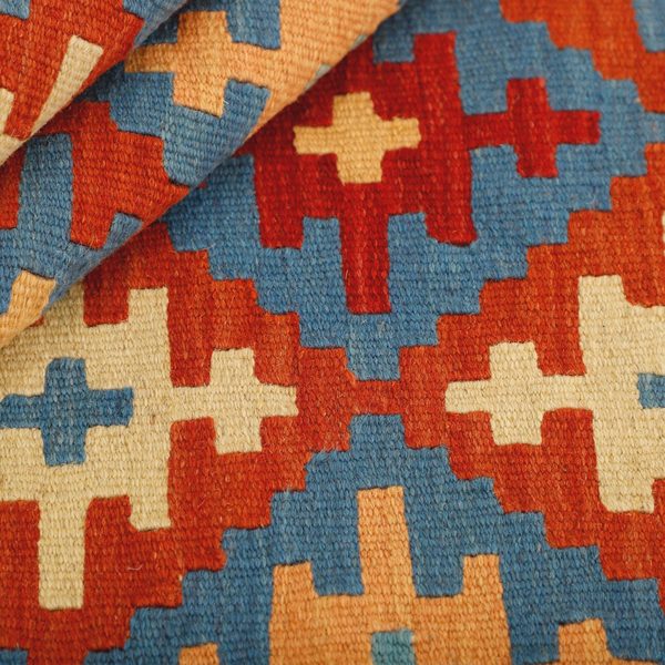 Kilim Rug in Red and Blue, view 4