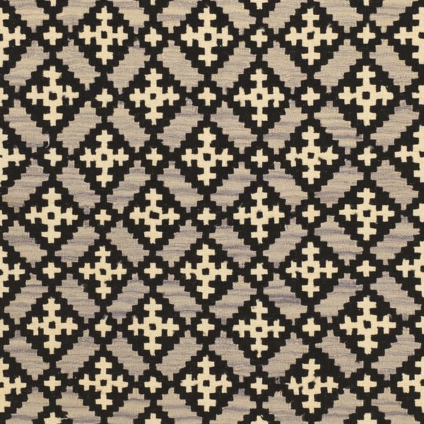 Kilim Rug in Black and Cream, view 6