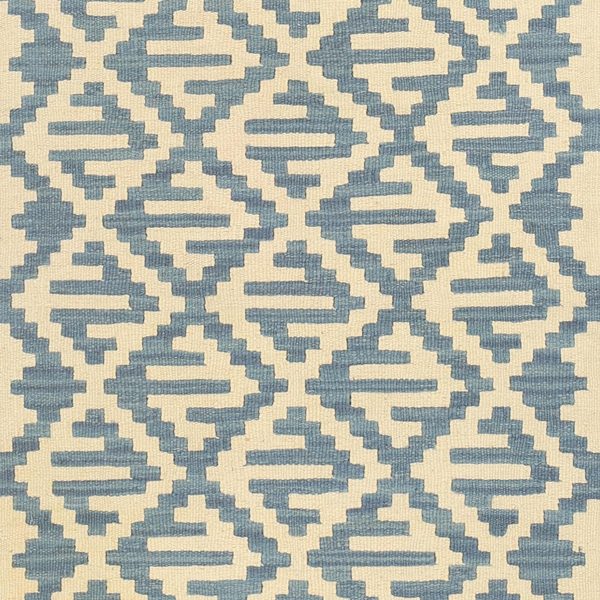 Small Kilim Rug in Blue and Cream, view 4