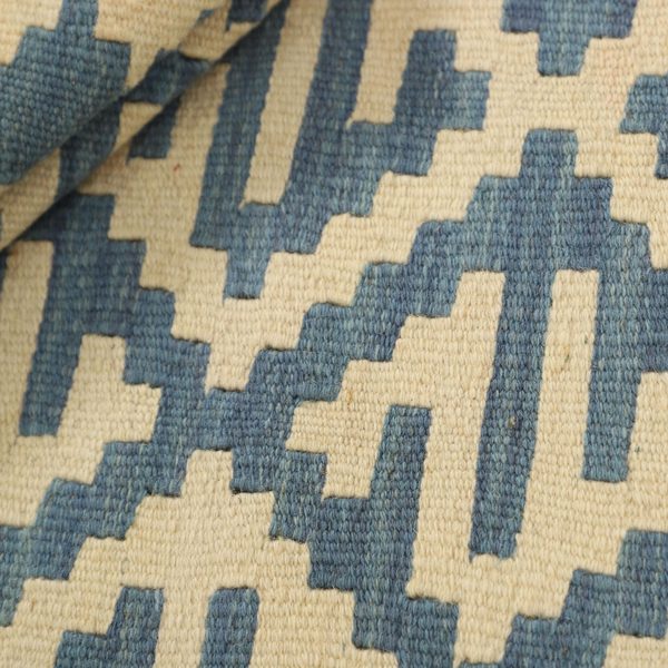 Small Kilim Rug in Blue and Cream, view 8