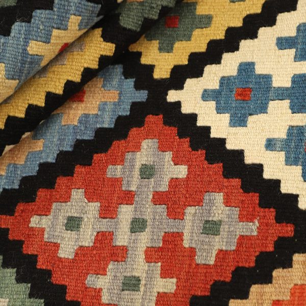 Colourful Kilim Rug in Black, view 6