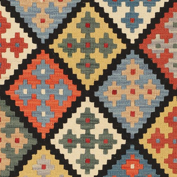 Colourful Kilim Rug in Black, view 5