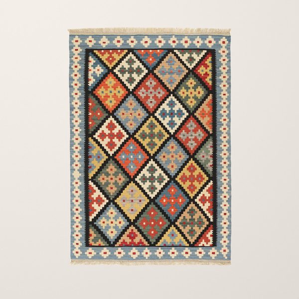 Colourful Kilim Rug in Black, view 7